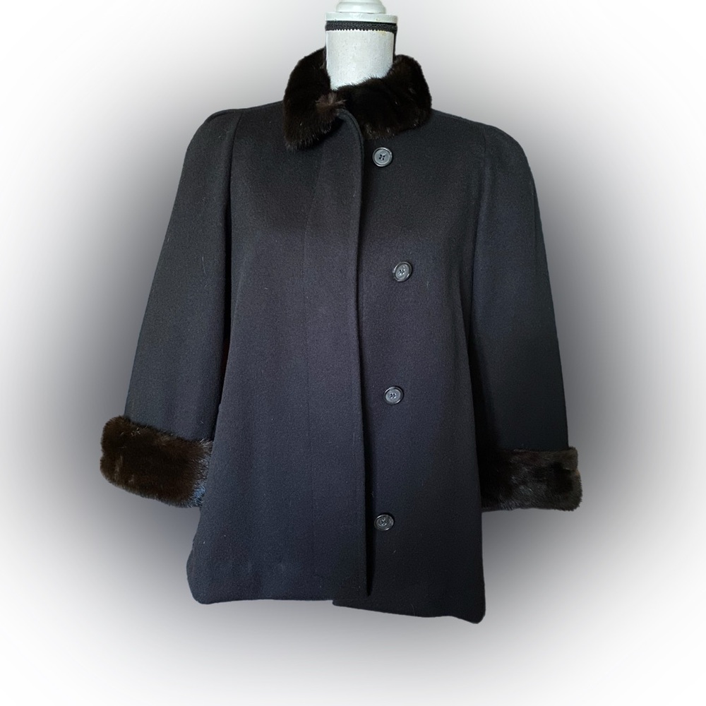 VINTAGE J.Percy for Marvin Richards wool and fox fir coat.